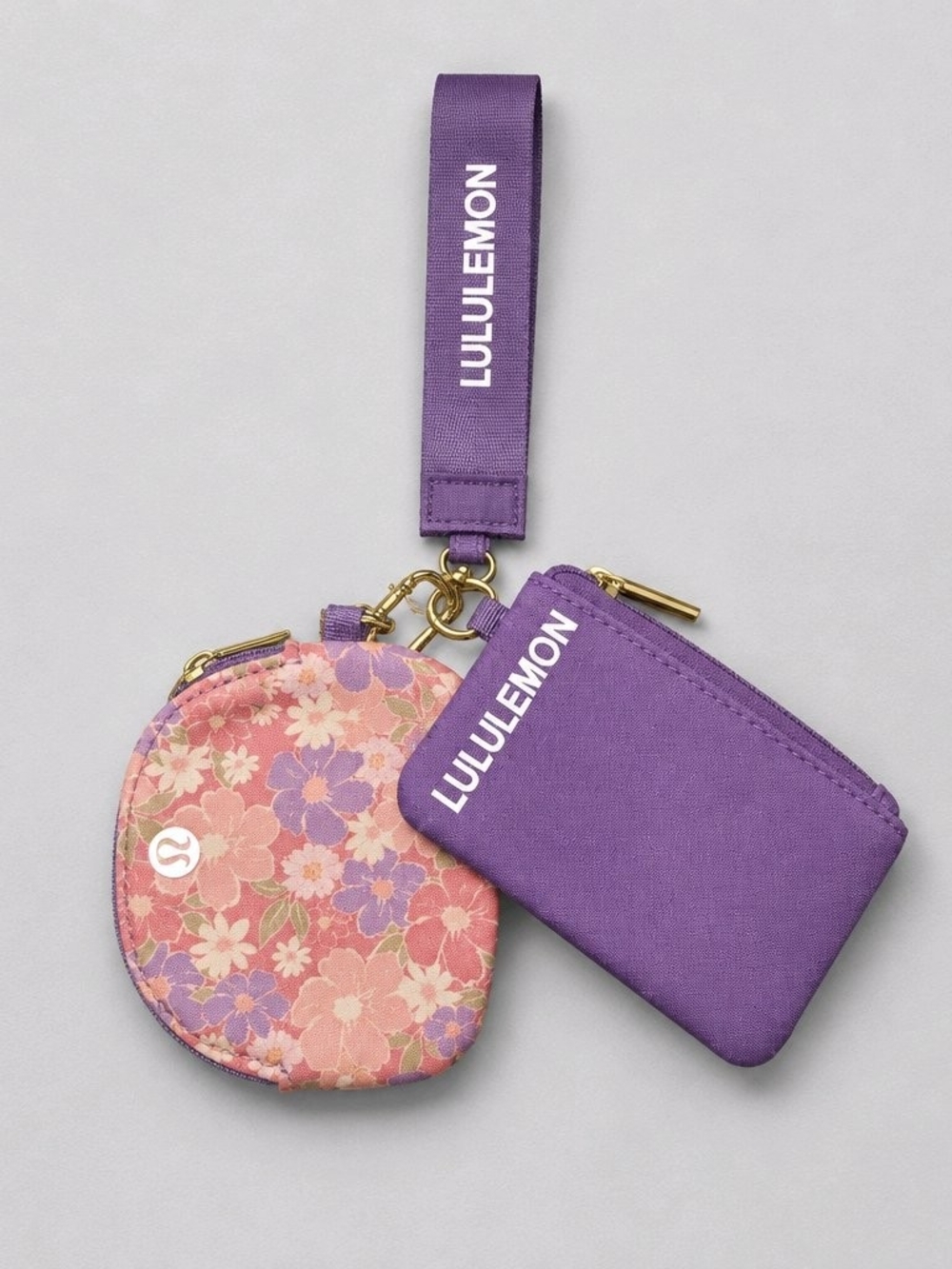 lululemon athletica Purple and Pink Floral Wristlet NWT